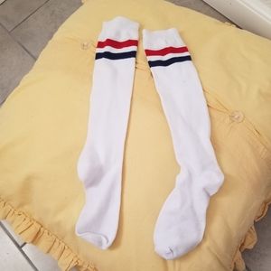 White striped socks